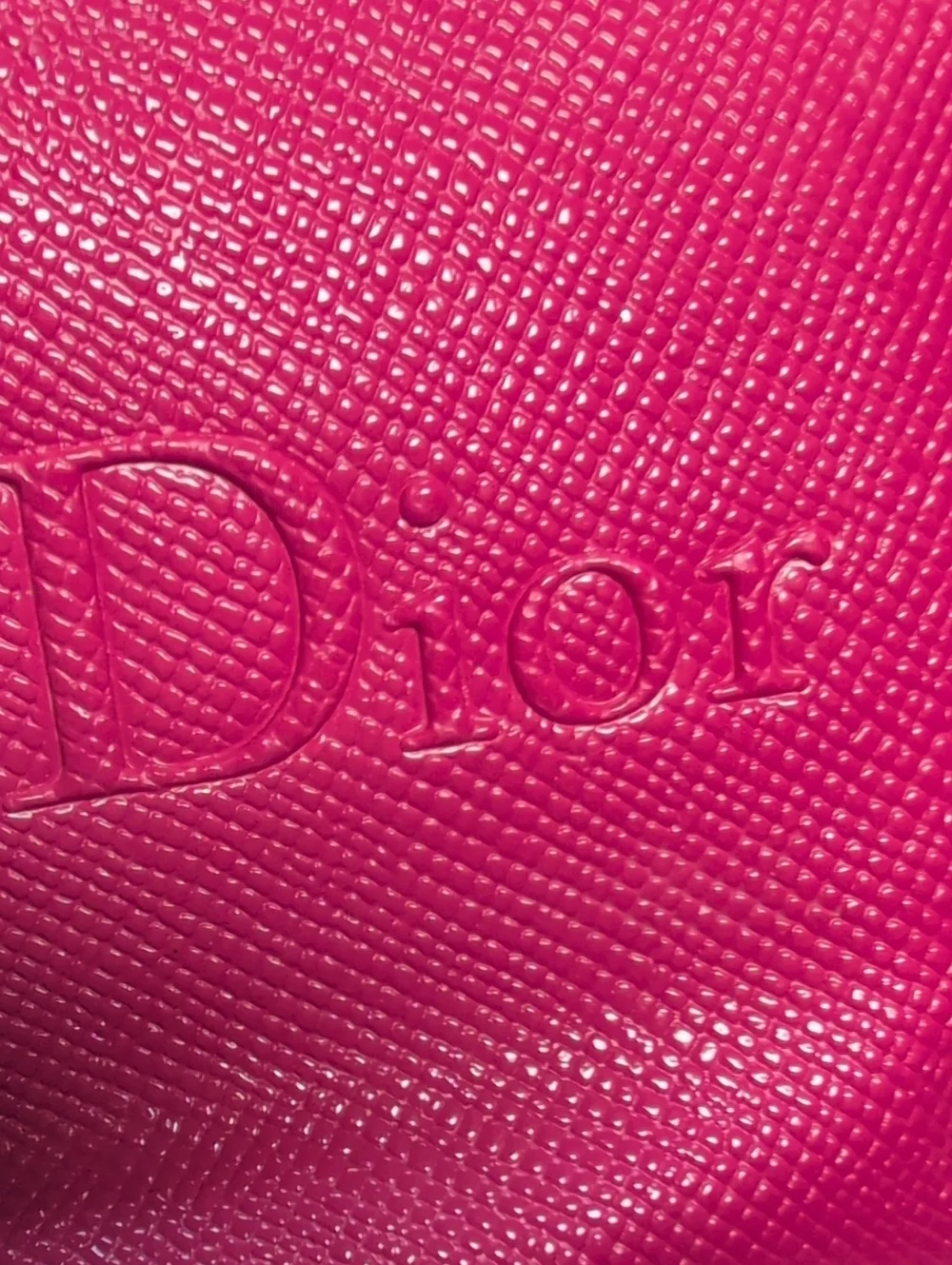 Dior Hot Pink Textured Cosmetic Pouch Accessory Makeup Bag